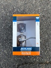 Schlage Accent Satin Nickel Deadbolt Keyed Entry Door Combo Pack Camelot Trim picture