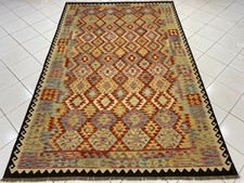 7x10 ft Large Afghan Handwoven Geometric Kilim Turkish Oriental Modern Wool Rug picture