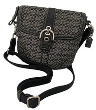 Coach Vintage Soho Crossbody Shoulder Bag Black Canvas Leather picture