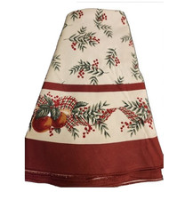 VTG WAVERLY GARDEN ROOM HOLIDAY TRADITION 70” ROUND Fabric TABLECLOTH Christmas picture