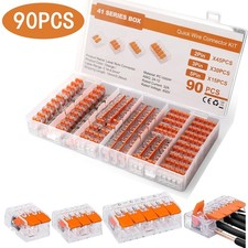90Pcs For Wago 221 Lever Nuts Compact Splicing Wire Connectors - 2/3/5 Terminal picture
