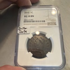 1810 Large Cent VG 10 BN NGC picture