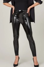 New SPANX 20301R Faux Patent Leather LEGGINGS Black Size Medium M picture