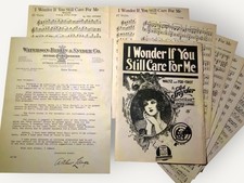 1921 Do You Still Care For Me Promo Kit Arthur Lange Letter Full Sheet Music Set picture