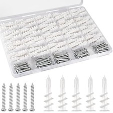 60 or 120pcs #8 Self Drilling Drywall Anchors, Premium Wall 120Pcs, white picture