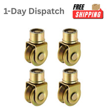 uxcell 4 Pcs 1.9  V-Groove Gate Wheels Gold 360° picture