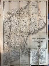 1873 New England; Handbook for Travellers w/map; Adirondacks picture