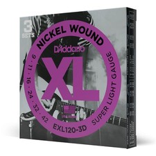 3 Sets EXL120 D'Addario Electric Guitar Strings 9-42  EXL120-3D Super Light picture