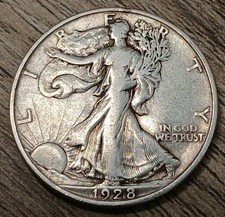 1928-S VF 90% Silver Walking Liberty Half Dollar - Low Shipping  picture