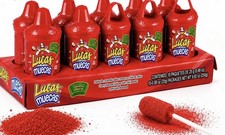 2 X Lucas Muecas Cherry Flavored Lollipop W/Chili Powder Mexican Candy picture