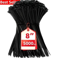 High-Strength 40 lbs Self-Locking Black Zip Ties - 5000 Pack for Home & Outdoors picture