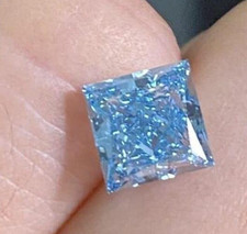 CERTIFIED 8.30 Ct Natural blue Diamond Princess Cut LOOSE VVS1/ 11.4 mm picture