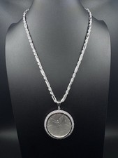 1oz 999 Libertad Centenario Coin with 925 Figarope Milano Chain Set CZ Bezel 24