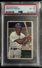 1952 Bowman #5 Orestes Minnie Minoso HOF Rookie Card - Chicago White Sox PSA 4 picture
