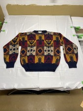 Sears Roebuck and Co. Vintage Geometric Print Sweater Sz medium Made In Italy picture