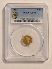 1855 Indian Princess Gold Dollar $1 Type 2 PCGS AU55 picture