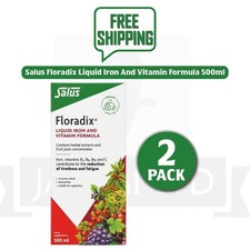 Floradix Liquid Iron & Vitamin Formula Energy & High Absorption 500ml Pack of 2 picture