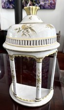 Rare Vintage 1960s ExtraLarge Italian Majolica Wall Pocket Gazebo Planter Sconce picture