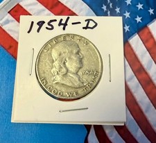 🔥🔥1954-D FRANKLIN HALF DOLLAR 90% SILVER 50C U.S. COIN🔥🔥 picture
