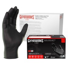 Gloveworks Black Nitrile Gloves 5 Mil Xxl Pack Of 1000 Heavy Duty Disposable picture