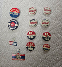 Vintage Johnson Humphrey LBJ 1964  Pinback Buttons Lot Politics Liberal NOS picture