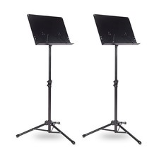 Musician's Gear Tripod Orchestral Music Stand Regular Black  2 Pack picture