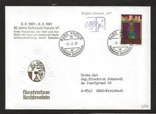 1961 LIECHTENSTEIN rocket mail cover - Schmiedl signed, V7 50th anniversary picture