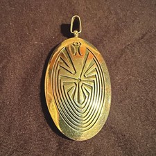 Eddison Wadsworth Hopi Sterling Silver Reversible Pendant 30” Chain Vintage picture