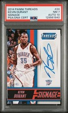 Kevin Durant 2014-15 Panini Threads Signage Auto /49 PSA 7 AUTO 10 POP 1 Thunder picture