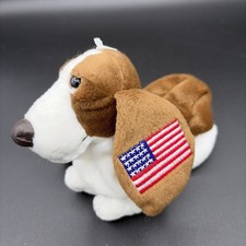 Applause Hush Puppies Basset Hound Dog 4“ Plush American Flag Stars Stripes Tags picture