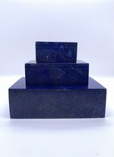 Handcrafted 3-Piece Set of Lapis Lazuli Jewelry Boxes from Afghanistan picture