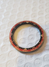 NEW Vintage 50's 1960's Clinton Cimier Watch Bezel World Cities 38mm Red Black picture
