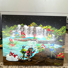 Michael Godard Olive Bunnies Signed 2025 Large Canvas Painting Giclee 33/225 picture
