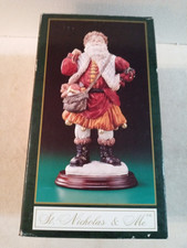 VTG 1994 World Bazaars ST. NICHOLAS & ME resin figurine wood base 11