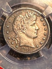 1911-D 25C Barber Quarter AU 50 picture