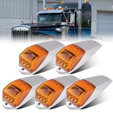 5Pcs Truck Cab Marker Lights 17 LED Amber Top Roof Running Lights Clearance w... picture