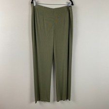 Chicos Easywear Pull On Pants Size 3 US XL Green Stretch Straight Leg picture