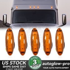 5 Pack Raised Amber LED Cab Roof Marker Lights For 2008-up Freightliner Cascadia picture