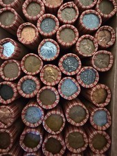 Sealed Wheat Penny Roll Wheat Cent Lot 1909-1958 50 Vintage Coins PDS Steel USA picture