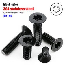 GB2673 Black 304 Stainless Steel Torx Flat Head Screws M2-M8 Countersunk Bolts picture