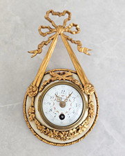 Antique 19th Century Gilt Ormolu And Marble French Style Clock Swags And Bows picture