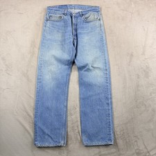 Vintage Levis 501 Jeans Men 34x30 (32x30) Blue Denim Button Fly Made in USA 80s picture