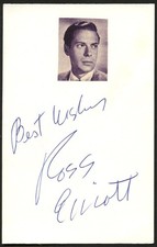 Ross Elliott d1999 signed autograph 3.5x5.5 Cut Actor The War of the Worlds picture