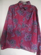 Pykettes True Vintage Blouse Size 20 Floral Collar Button Down Shirt  picture