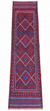 Vintage Turkish Village Wool Runner Rug, Hand-Knotted, 2 x 7.7 ft, Traditional picture
