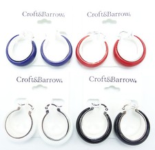 Fun & Colorful New Summer Hoop Earrings in Red,Blue,Black & White NWT #E1252 picture