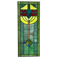 Stained Glass Window Pane In Hand Made Leaded Glass Art Deco Pattern picture