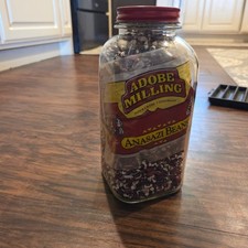 Vintage Adobe Milling Anasazi Beans Glass Jar One Quart Dove Creek Colorado picture
