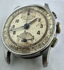 Vintage Avalon Watch Mechanical Chronograph 32mm Men's Rare Runs 17j picture