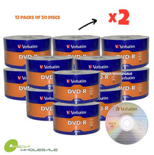 1200 VERBATIM Blank 16X DVD-R DVDR Branded Logo 4.7GB Recordable Disc 97493 picture